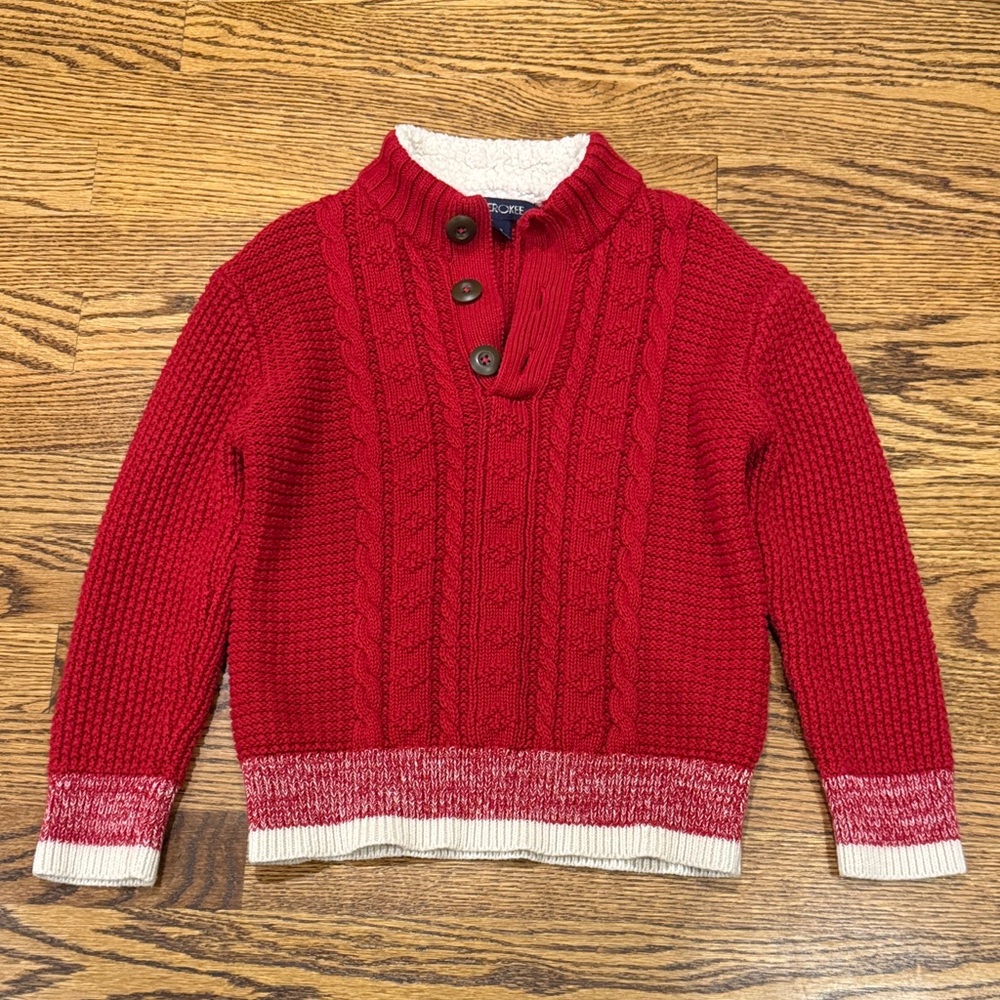 Cherokee Red Sweater with Cream Collar